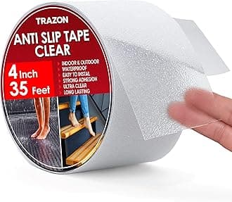 Grip Tape - Heavy Duty Anti Slip Tape Clear Outdoor/Indoor 4In*35Ft, Non Slip Roll/Stickers Easy to Cut Waterproof for Bathtub, Shower Floor, Pool, Stairs Safety Non Skid, Comfortable for Bare Foot