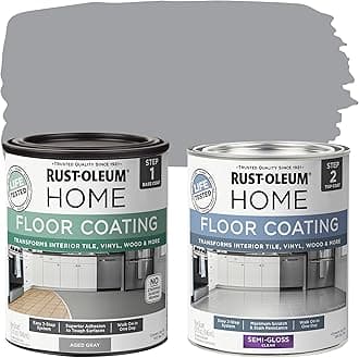 Rust-Oleum 367600 Home Interior Floor Coating Kit, Semi-Gloss Aged Gray 32 Fl Oz (Pack of 2)