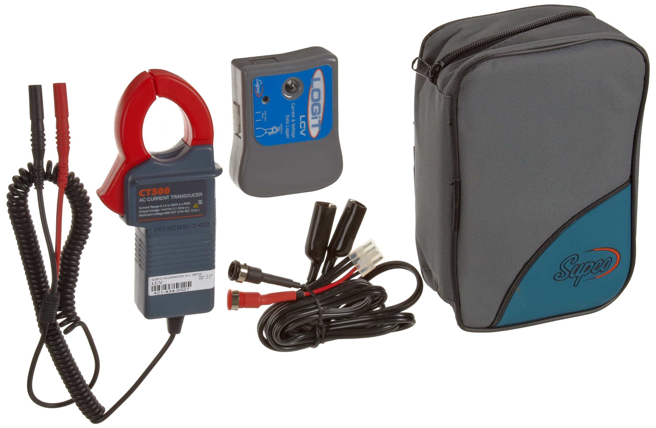 Supco LCV LOGiT Current and Voltage Data Logger, 3 Length x 2-1/2 Width x 1-3/32 Height