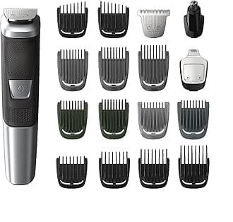 Norelco Philips Multigroom 5000, 18 Attachments, Men's Hair Trimmer, Multicolor, Battery Powered, Face & Body, Men's Grooming