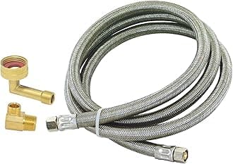 4 Ft. Dishwasher Installation Kit, Braided Stainless Steel Supply Line with 3/8 Inch Compression Ends, 41037