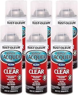 Automotive 253366 Acrylic Lacquer Spray, 11 oz, Gloss Clear, (6 Pack)
