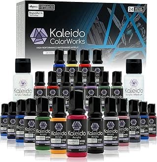 Gaahleri Kaleido Mecha 24-Color Set – Water-Based Acrylic Airbrush Paint Kit for Scale Models, Gundam, Gunpla,Mecha,Cars & Miniatures – Pre-Thinned, High Gloss, Fast-Drying, with Thinner & Cleaner