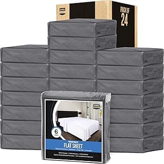 Utopia BeddingFlat Sheets - Pack of 24 - Soft Brushed Microfiber Fabric - Shrinkage & Fade Resistant Top Sheet - Easy Care (Grey, Twin)