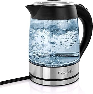 MegaChef 1.8Lt Stainless Steel body and Glass Electric Tea Kettle