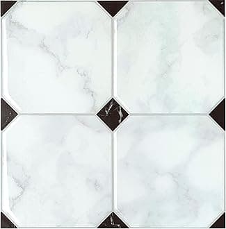 SMART TILES Peel and Stick Backsplash - 5 Sheets of 7,75" x 7,75" - 3D Adhesive Peel and Stick Tile Backsplash for Kitchen, Bathroom, Wall Tile, Checkered