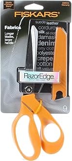 FiskarsRazorEdge Fabric Scissors - 9" Heavy Duty Fabric Shears with Ergonomic Handle - Orange