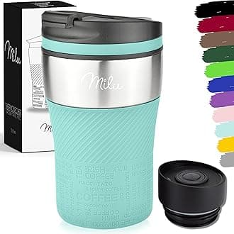 Thermal Mug Coffee to Go, 210 ml, 100% Leak-Proof, Insulated Mug, Coffee Mug, Stainless Steel Drinking Cup, Car Mug, Double Wall Insulation, Travel Mug (Turquoise)