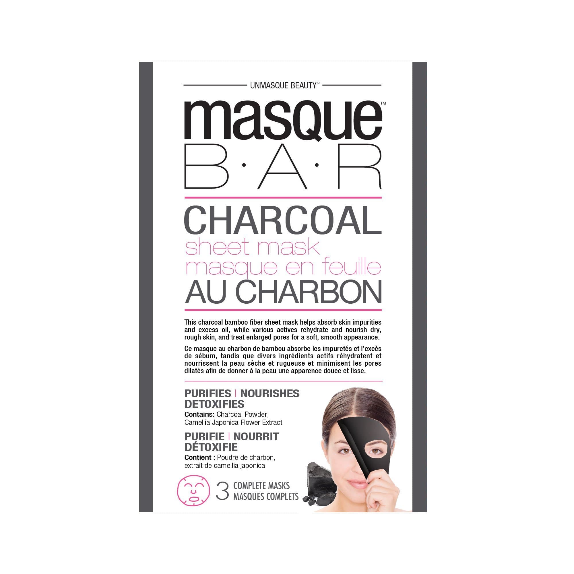 Charcoal Sheet Mask - 3 Pack