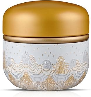 Body Powder Powder Case with Powder Puff Powder Container Tea Canister for Baby and Adult Body Talcum Powder Tea Box (Yellow Sea)