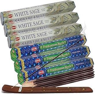 White Sage Incense Sticks with Incense Holder Bundle for Smudging and Home Fragrance