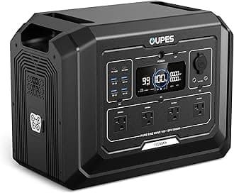 OUPES Mega 1 Portable Power Station 2000W (Surge 4500W), 1024Wh LiFePO4 Battery Solar Generator, Expandable to 5kWh, UPS, for Home Backup Power, Camping & Road Trips (Solar Panel Optional)