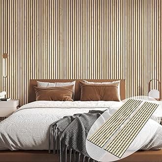 3D Wall Panels for Interior Wall Decor, 2-Pack Wood Panels for Wall, Oak Genuine Wood Veneer Acoustic Wall Panels - 12.6" W x 94.5" L