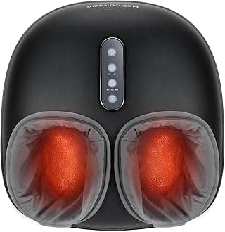 Medcursor Foot Massager with Heat - Shiatsu Feet Massage Machine Delivers Relief for Tired Muscles & Plantar, Deep Kneading Therapy, Multi-Level Settings for Home, Office Use, Size up to 13"