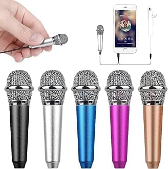 Mini Portable Vocal/Instrument Microphone for Voice Video Recording Singing,Vlogging, Podcasting, Tiny Microphone for iPhone Android Phone Computer Latop Notebook Tablet iPad(Silver)