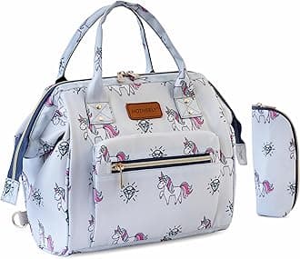 Motherly Nano Diaper Bag For Mothers For Travel With Milk bottle Cover, Small Maternity Handbag For Newborn Baby, Mothers Travelling Bag, Water Resistant Baby Bag (Unicorn Diamond Gray)