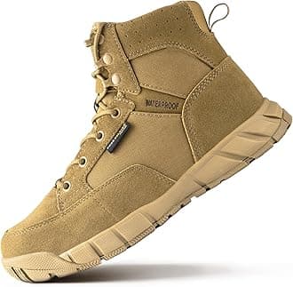 Men's Durable Work Boots 6 Inches Lightweight Waterproof Hiking Boots Suede Leather Tactical Boots