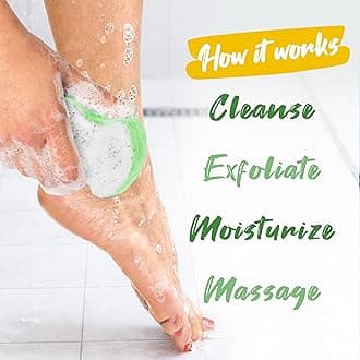 Spongeables Pedi Scrub Foot Exfoliating 20+ Wash Sponge, Citron Eucalyptus, 3 Count