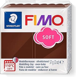 STAEDTLER 8020-75 FIMO Soft Oven-Hardening Polymer Modelling Clay - Chocolate (1 x 57g Block)