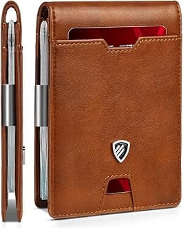 Mens Slim Wallet with Money Clip RFID Blocking Bifold Credit Card Holder for Men with Gift Box