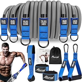 HPYGN Heavy Resistance Bands, 300LBS Exercise Bands for Working Out, Fitness Bands with Handles, Workout Bands for Men, Weight Bands Set for Muscle Training, Strength, Slim, Yoga, Home Gym Equipment
