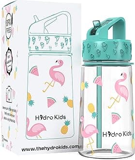 HydroKids Water Bottle with Straw – BPA Free Kids Water Bottles for School Travel Sports – Leakproof Childrens Drink Bottle for Girls Boys Childs