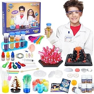 STEM Science Kits For Kids - 56 Science Lab Experiments For Teenagers Age 8-10-12-14 Volcano Crystal Growing Chemistry Projects,Educational Activities Toys Game For Boy & Girl Christmas Birthday Gifts