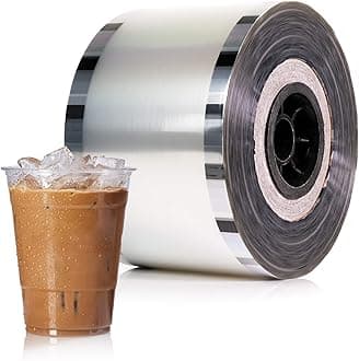 WYZworks Cup Sealer Film Clear, Seals 3275 cups per roll @ 90mm-105mm, Bubble Boba Milk Tea Lid Sealing Film for PP Plastic Cups