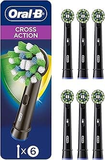 Oral-B CrossAction Electric Toothbrush Replacement Brush Heads, Black, 6 Count