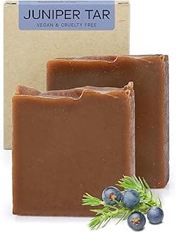 AUTHENTIC BATH & SOAP Cold Processed Juniper Tar Soap Bar, Psoriasis & Eczema, Sensitive Skin, Natural, Men & Women, no Sulfates or Parabens, Cruelty Free, Face & Body. (Pack of 2) 120 g Each