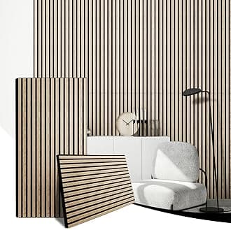 AKK-Star Wood Slat Acoustic Panels (2 Pack / 47.2"x23.6" / Covers 15.5 Sq. Ft.) – 3D Textured Wall Panels for Noise Reduction & Modern Decor, Soundproof Panels for Living Room (13# Classic Oak)