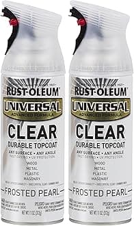 Rust-Oleum 302155 Universal All Surface Clear Topcoat Spray, 11 oz, Frosted Pearl Clear (Pack of 2)