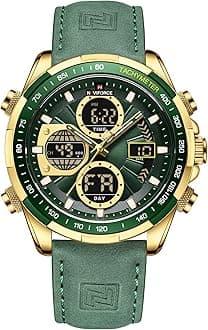 Men's Military Digital Watches Analog Quartz Waterproof Watch Sport Multifunctional Leather Wristwatch