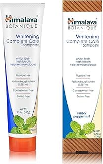 Botanique Whitening Complete Care Toothpaste, Peppermint Flavor - Whitening Toothpaste Without Fluoride for Brighter Teeth & Fresh Breath - Vegan, Gluten Free, 5.29 oz