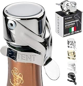 Champagne Stoppers - Patented Seal - Made in Italy - Professional Grade WAF Champagne Bottle Stopper - Prosecco, Cava, and Sparkling Wine Bottle Stopper