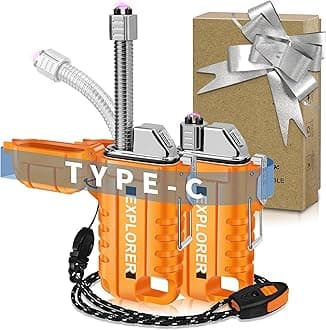 lafagiet X'Mas Gifts for Women, USB C Rechargeable Lighter, 360° Flexible Neck, Wind & Water Proof, Electric Arc Lighters for Candle, Camping