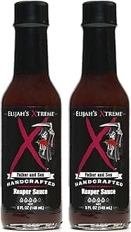 Elijah's Xtreme Carolina Reaper Hot Pepper Sauce with Sweet Black Cherries, Cranberries and Kentucky Bourbon (5 oz) (2-Pack) (Xtreme Carolina Reaper Hot Pepper Sauce)