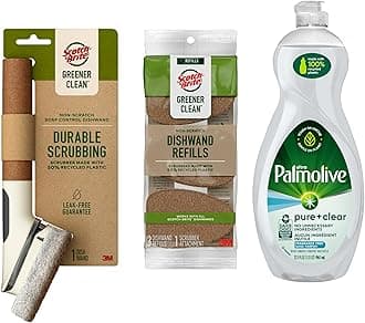 Palmolive Fragrance-Free Dish Soap with Scotch-Brite Non-Scratch Soap Control Dishwand