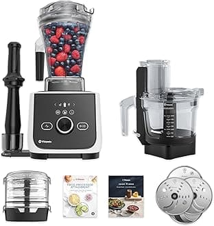 Ascent X4 Gourmet SmartPrep Kitchen System, Professional-Grade Blender, Stainless-Steel Blades, 12-Cup Food Processor Attachment with 4 Discs, 48 Oz Blender Container, White