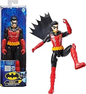 DC ComicsBatman 12-inch Robin Action Figure (Red/Black Suit), Kids Toys for Boys Aged 3 and up