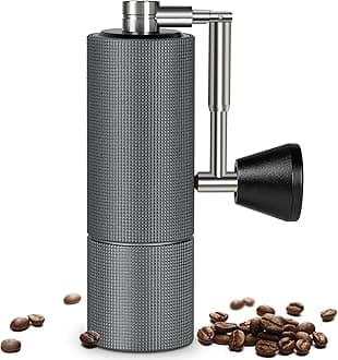 TIMEMORE Manual Coffee Grinder Chestnut C2 FOLD, Foldable Handle, Stainless Steel S2C Conical Burr, Adjustable Grind Setting, Espresso French Press Pour Over Coffee, Grey