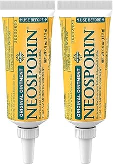 Original First Aid Antibiotic Ointment with Bacitracin Zinc for Infection Protection, Wound Care Treatment & Scar Appearance Minimizer for Minor Cuts, Scrapes and Burns,.5 oz (Pack of 2)