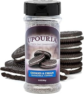 Upouria Cookies & Cream Coffee Topper, Vegan, Rich Flavor Enhancer for Coffee, Hot Chocolate, Ice Cream, 5.5oz
