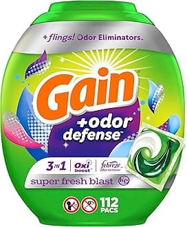 Gain Flings Laundry Detergent Pacs with Odor Defense, Super Fresh 3in1 Detergent