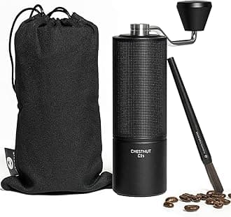 TIMEMORE Coffee Grinder, Manual, Timemor C2, Adjustable 36 Roughness Levels, Lightweight, Labor Saving, Portable, Easy to Clean, Stainless Steel Coffee Grinder, Black (with Brush)
