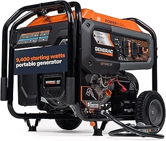 9,400 Starting Watt Dual Fuel Portable Generator - Electric Start - Gas or Propane Powered - Home Backup or Jobsite - Quiet, Long Runtime, Emergency Power - 49-State Compliant