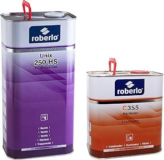 Unix 250 HS Clear Coat 5L + C355 Hardener 2.5L - Acrylic Polyurethane, High Gloss Finish - Professional Grade Automotive Refinishing Kit - Trusted Quality, Exceptional Performance and Results.