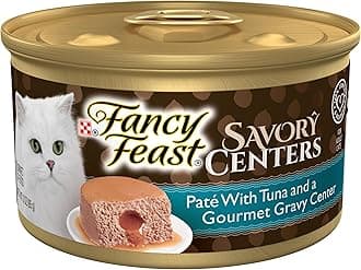 Purina Fancy Feast Savory Centers With Tuna Wet Cat Food Pate With Gourmet Gravy Center, 3 oz Can, Adult Cat Food