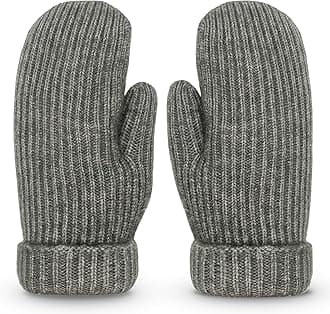 Whiteleopard Men's Winter Gloves Warm Lining Elastic Cuff - Knit Stretchy Cold Weather Warm Knit Thick Gloves Mittens