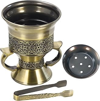 Frankincense Resin Incense Burner, Incense Censer, Bakhoor Burner, Charcoal Incense Burner, Incense Burner with Handle Tongs for Yoga, Spa Aromatherapy